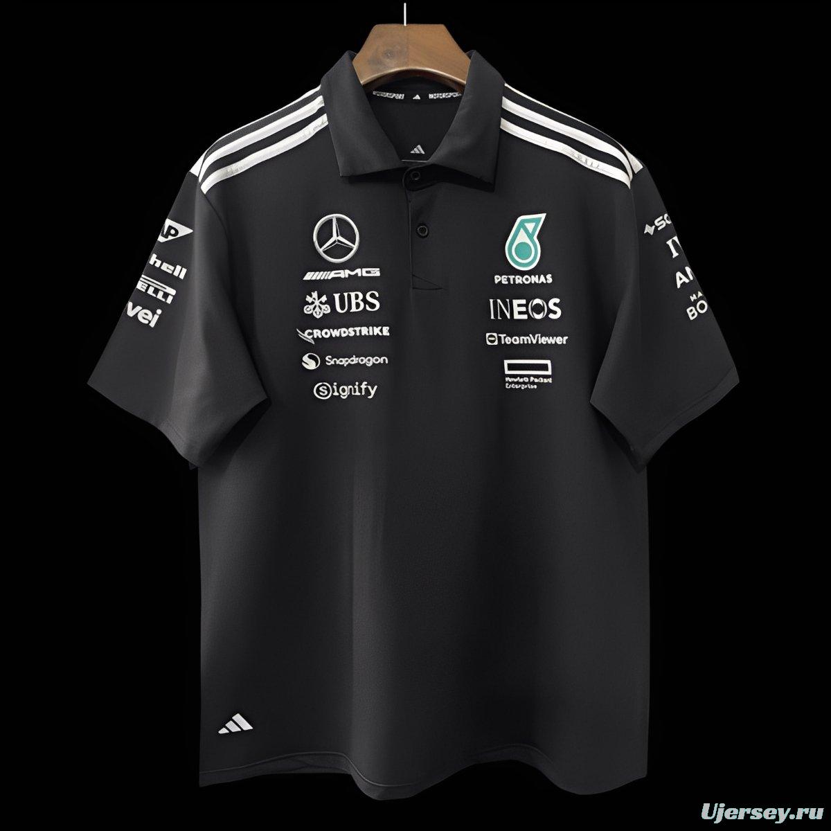 2026 F1 Mercedes-AMG Petronas F1 Team Black Polo Shirt