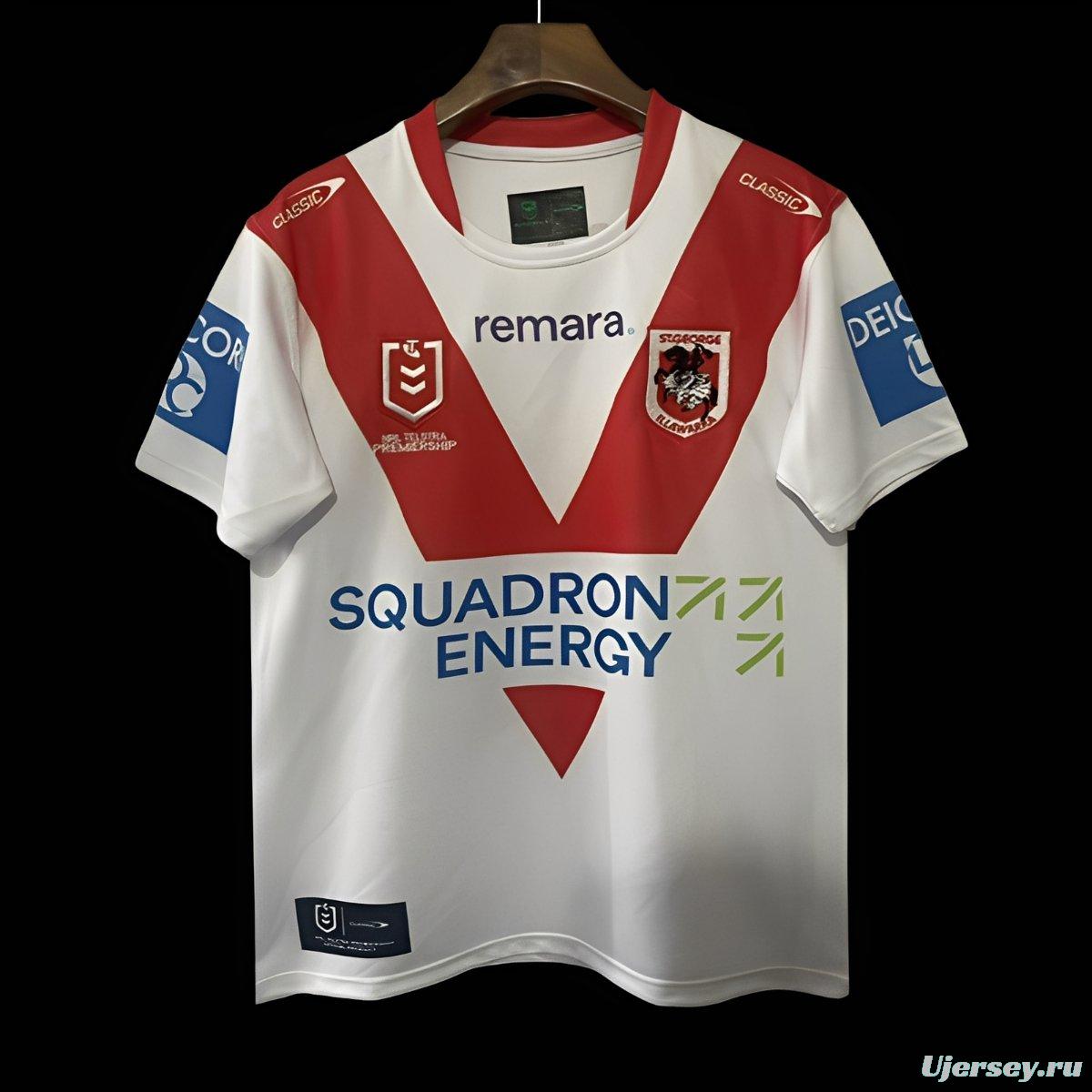 25/26 St George Illawarra Dragons White with Red V Jersey