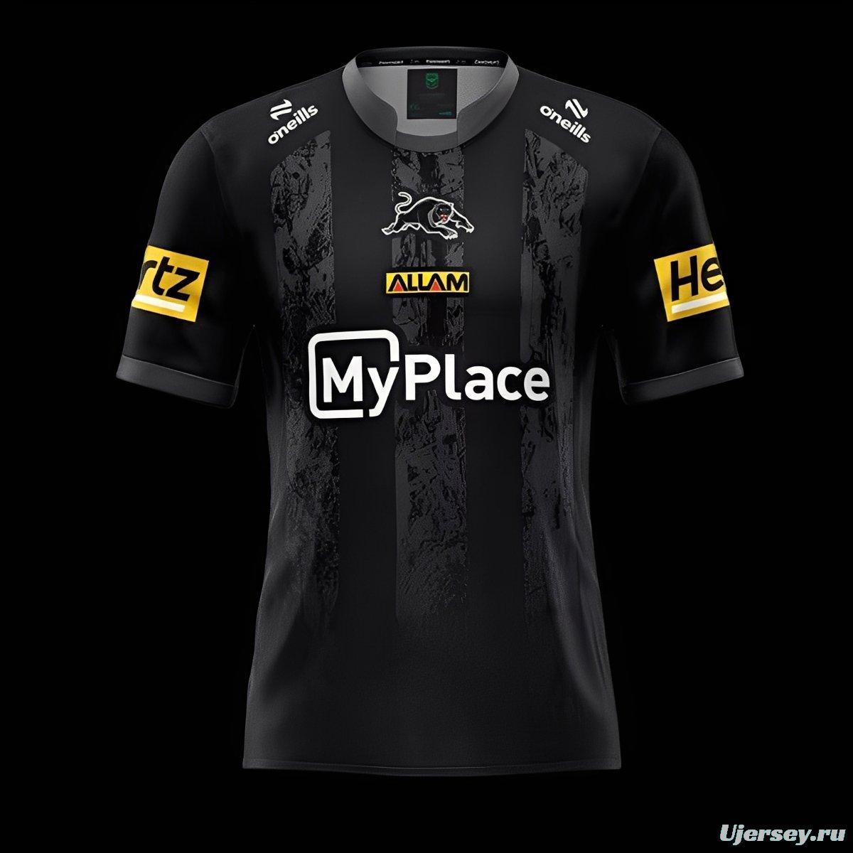 25/26 Hull FC Black with Grey Distressed Stripes Home Jersey