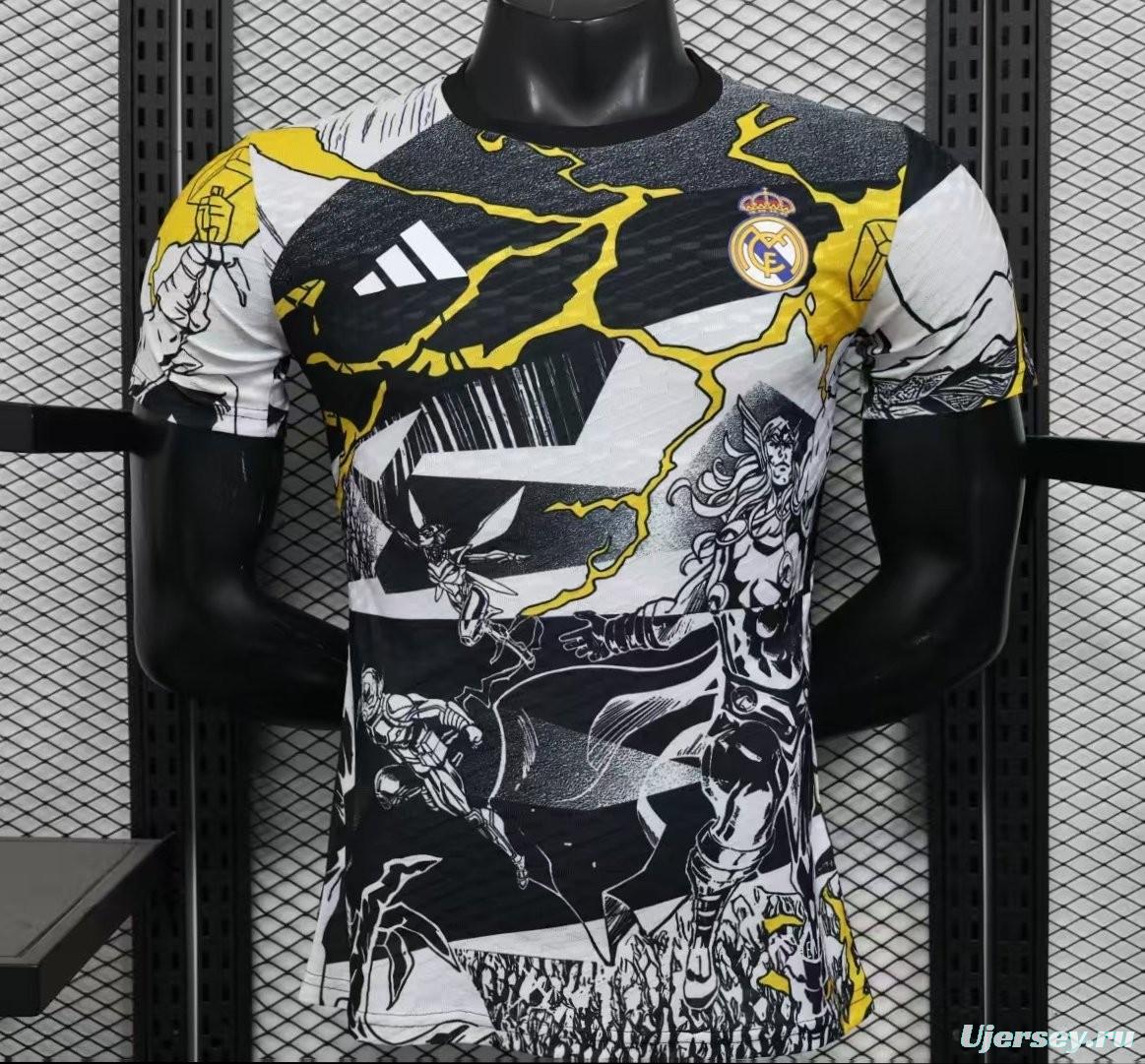 Player Version 25/26 Real Madrid Avengers White Pre-Match Jersey