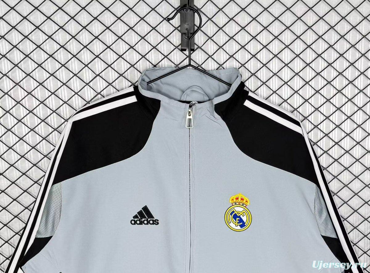 Retro 04/05 Real Madrid Black/Grey Windbreaker