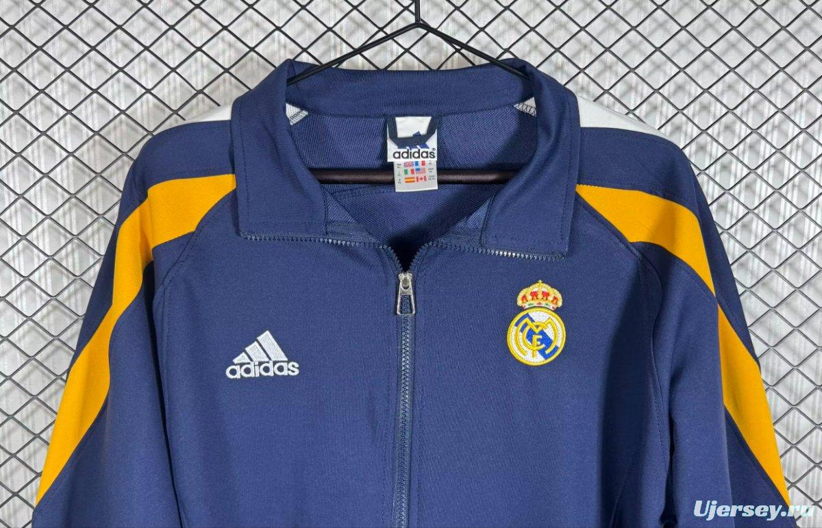 Retro 98/99 Real Madrid Navy/Yellow Full Zipper Jacket