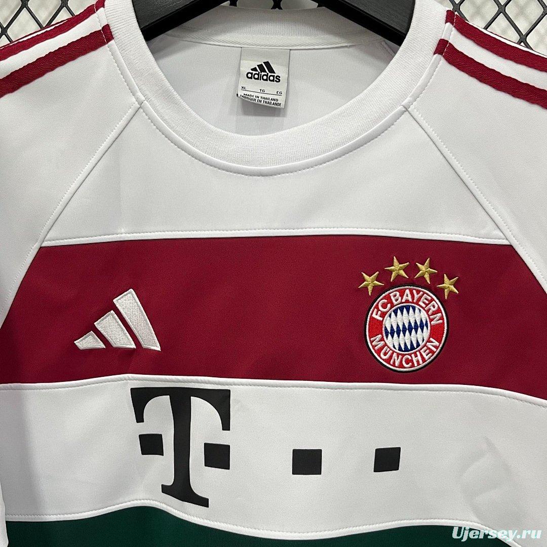 25/26 FC Bayern Munich Adidas Long Sleeve Sweatshirt - White Maroon Green Colorblock Training Top