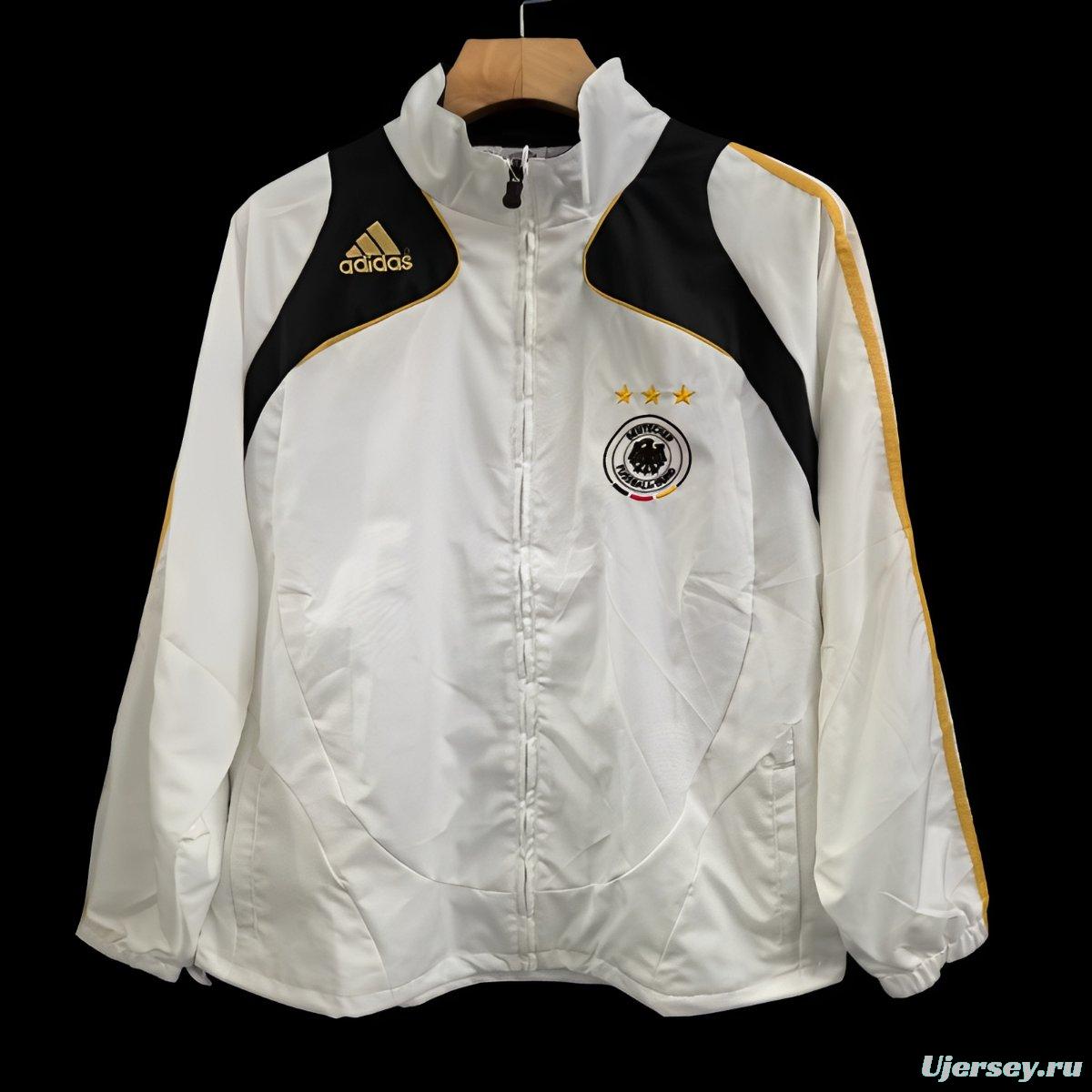 25/26 Germany White with Black Full Zipper Windbreaker
