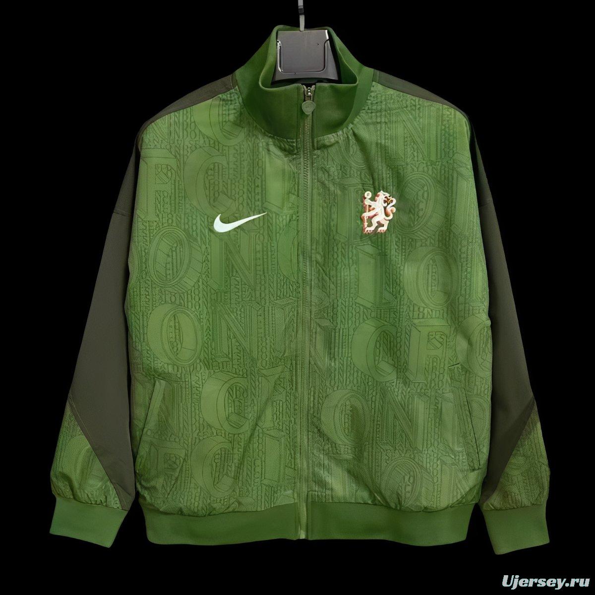 25/26 Chelsea  Green  Full Zipper Windbreaker