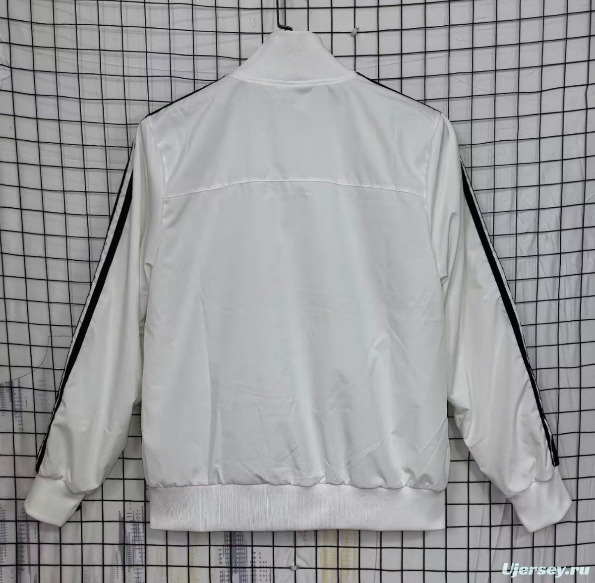 25/26 Real Madrid White  Full Zipper Windbreaker