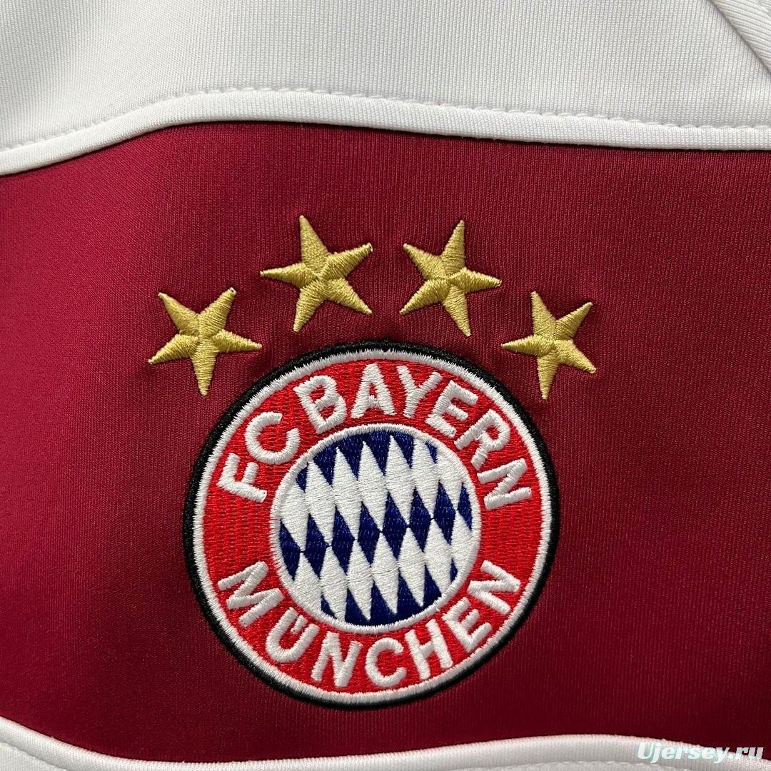 25/26 FC Bayern Munich Adidas Long Sleeve Sweatshirt - White Maroon Green Colorblock Training Top