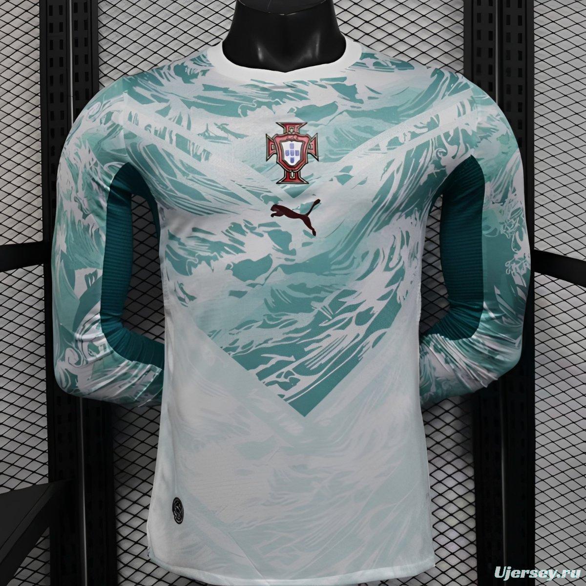2026 Player Version  Portugal Away White  Long Sleeve Jersey