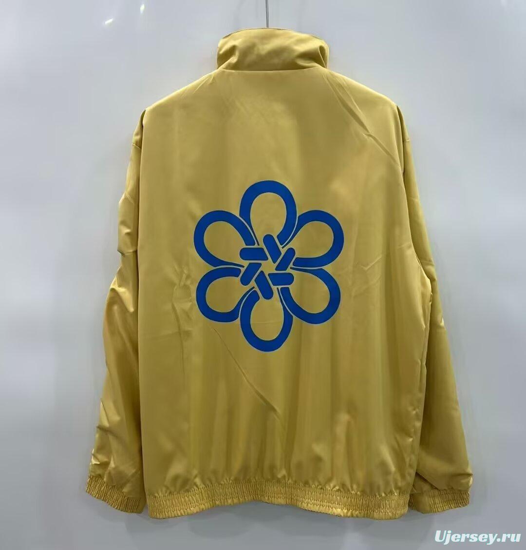 25/26 Real Madrid Golden/Blue Full Zipper Windbreaker