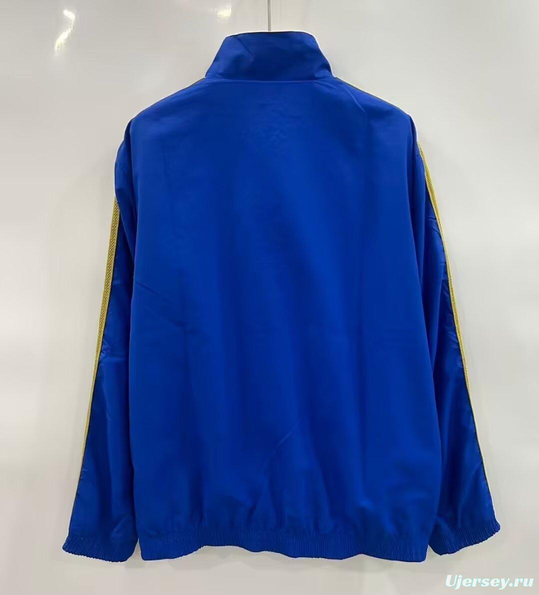 25/26 Real Madrid Golden/Blue Full Zipper Windbreaker