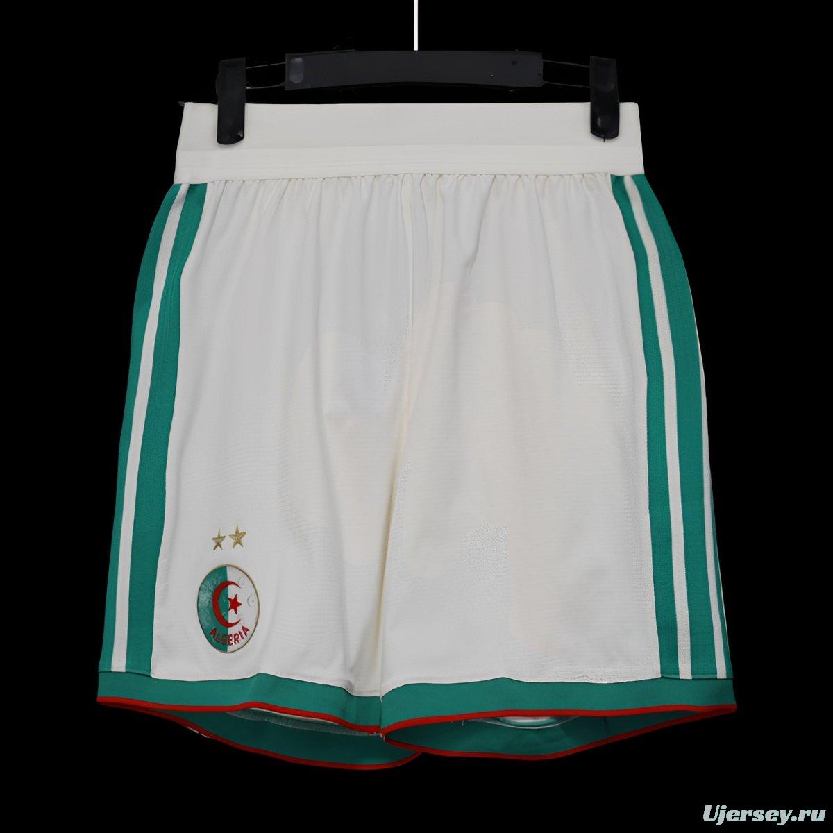2026 Player Version Algeria White with Green Stripes Shorts