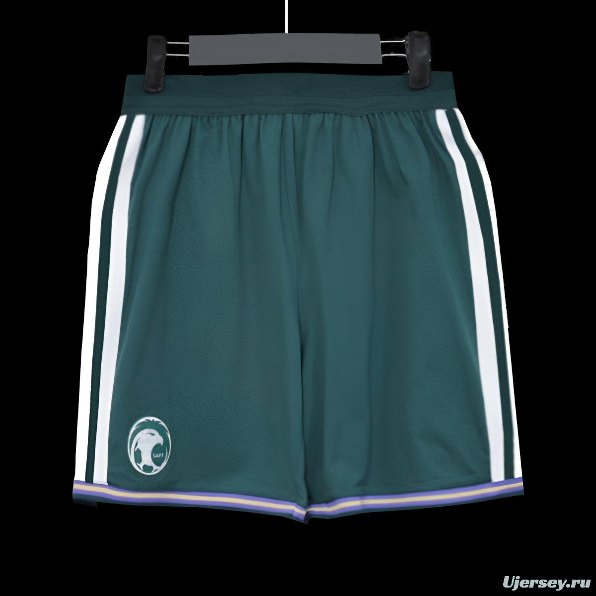 2026 Player Version Saudi Arabia Green with White Side Stripes  Shorts