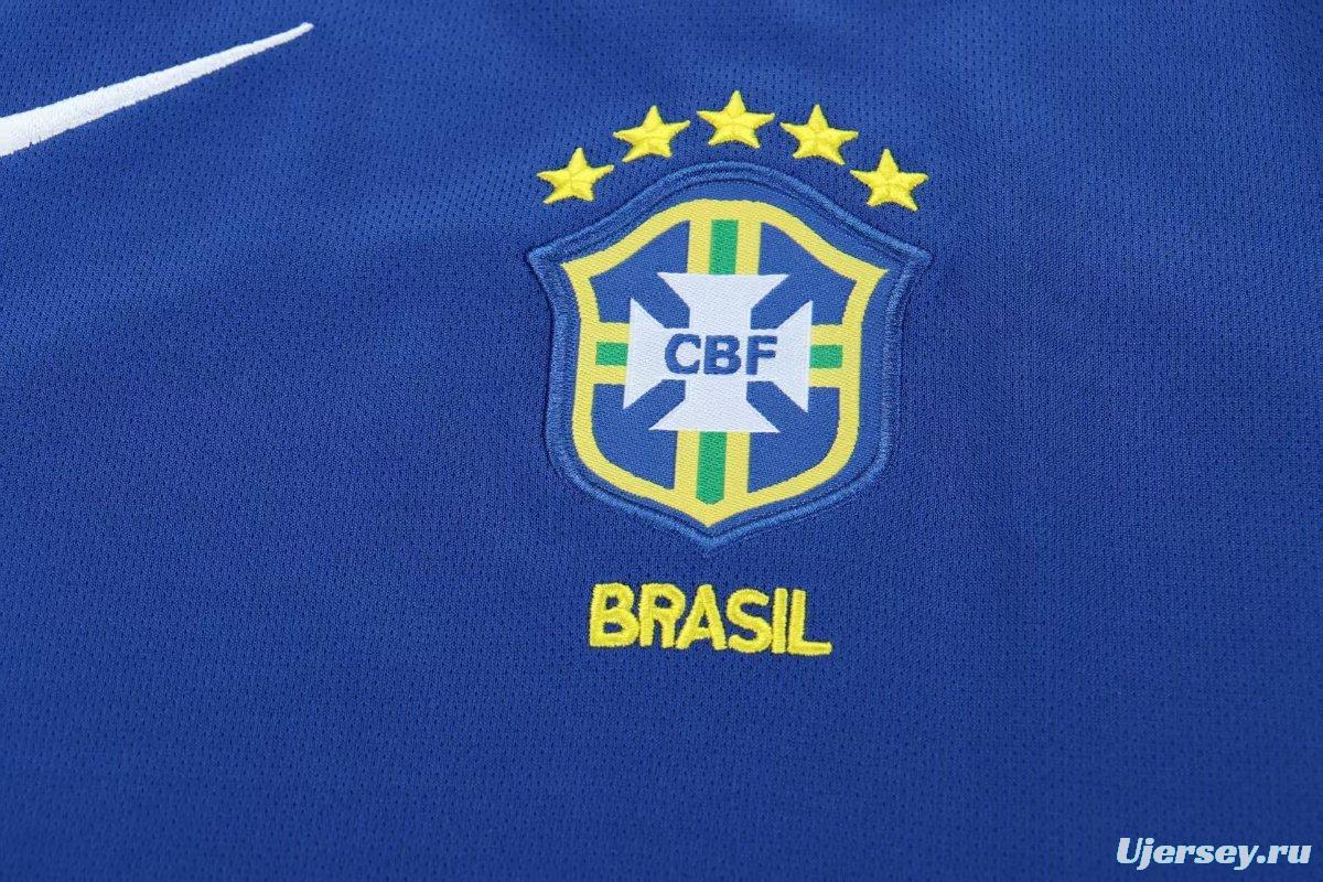 Retro Kids 2004 Brazil Away Blue Jersey