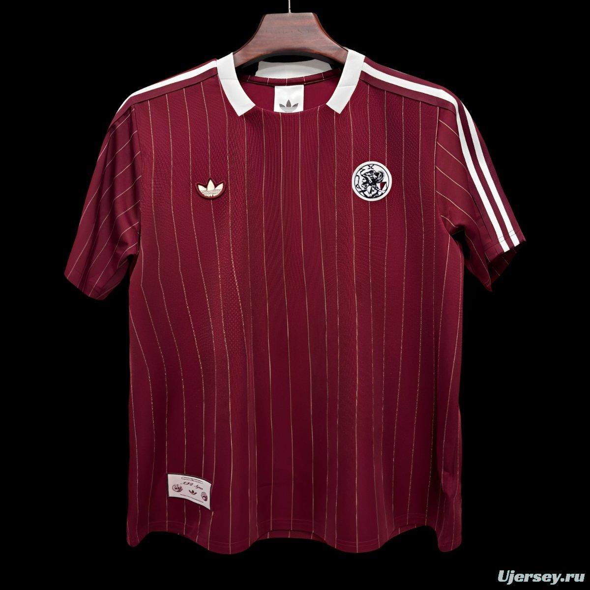 2026 Ajax Adidas Terrace Icons Maroon Jersey