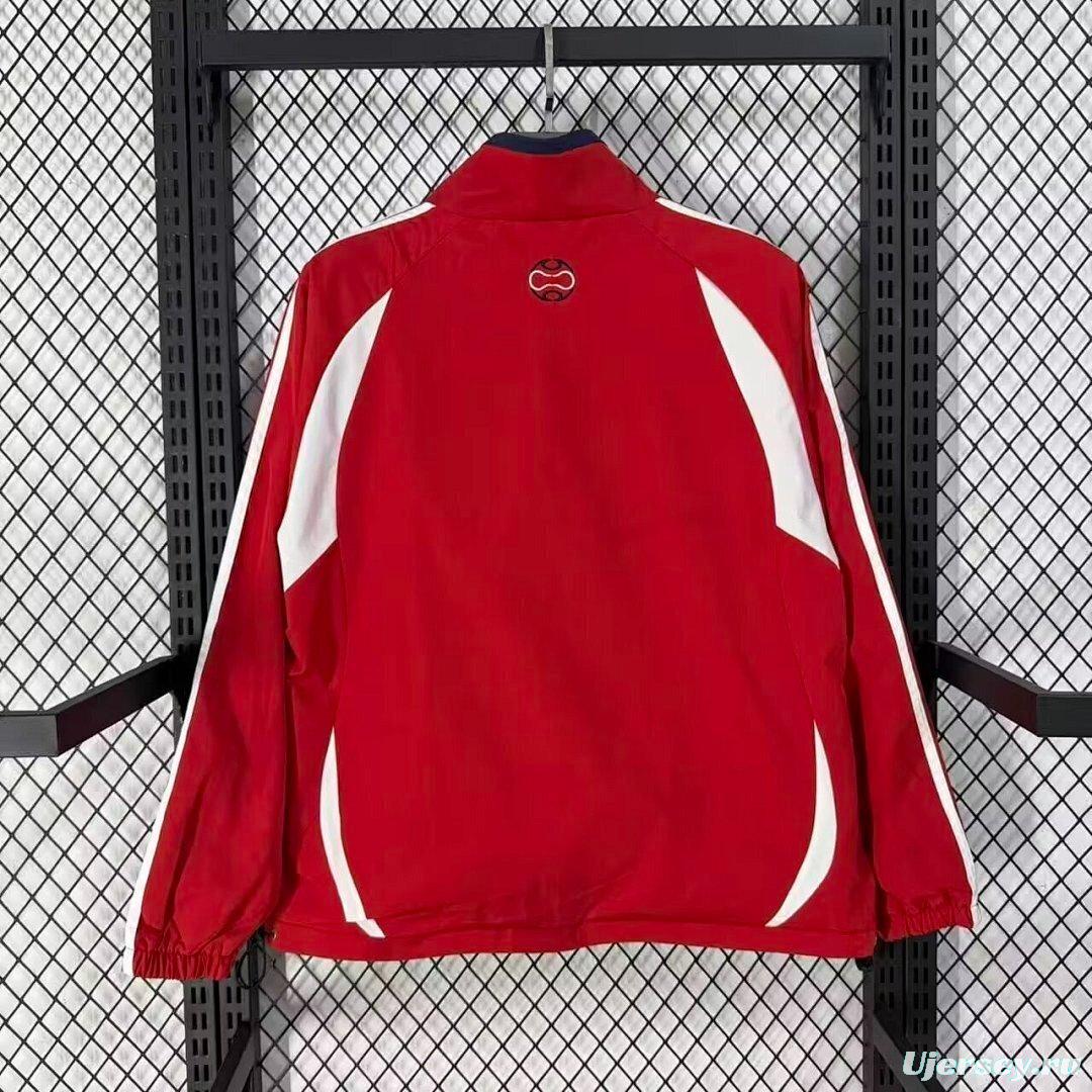 Retro 2006 France Red Full Zipper Windbreaker