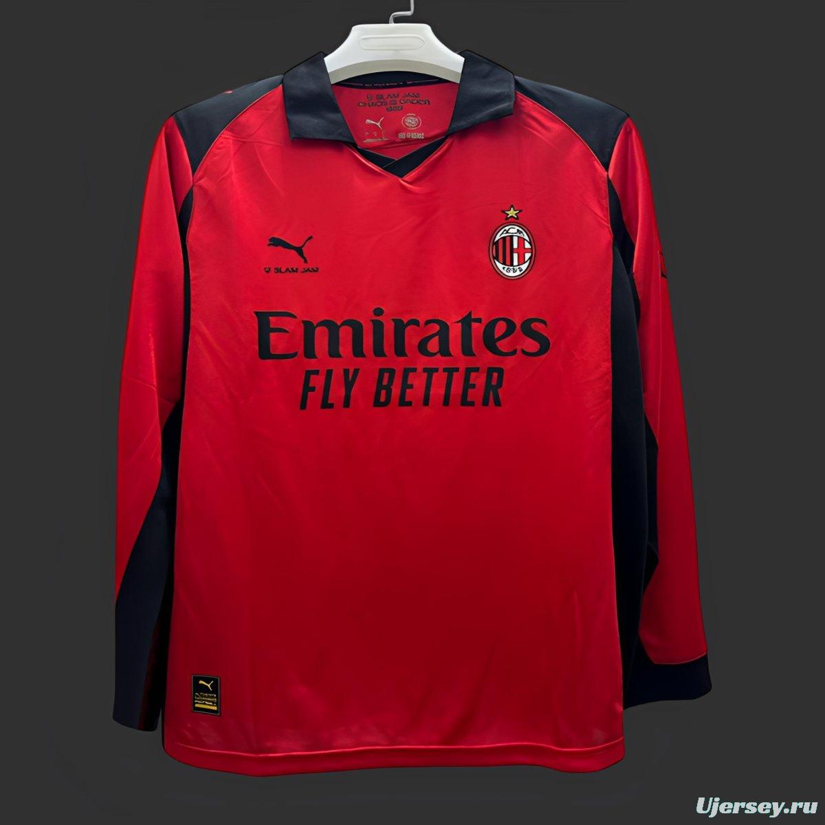 25/26 AC Milan x Slam Jam Limited Edition Long Sleeve Red Forth Jersey