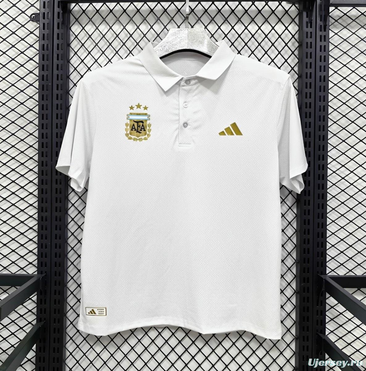 2026 Argentina White Polo Jersey