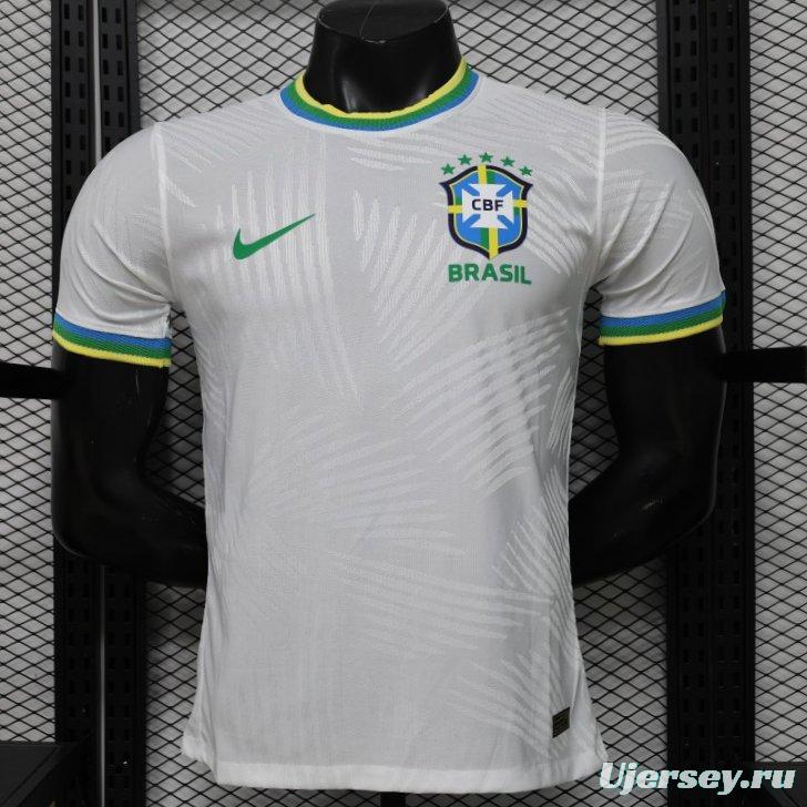 Player Version 2026 Brazil White with Palm Leaf Pattern Special Edition Jersey