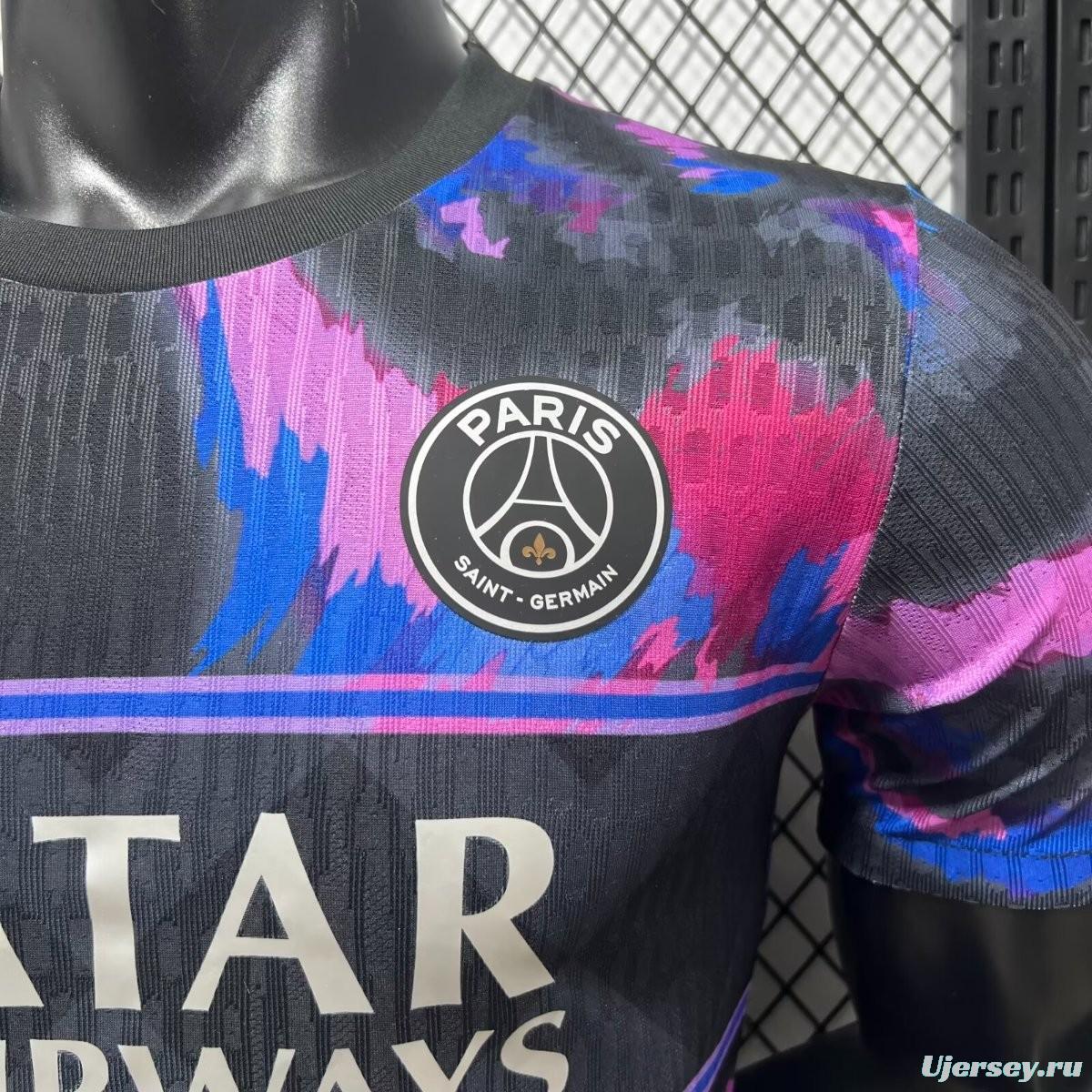 Player Version 25/26 PSG Paris Saint-Germain Black Pink Blue Special Edition Soccer Jersey