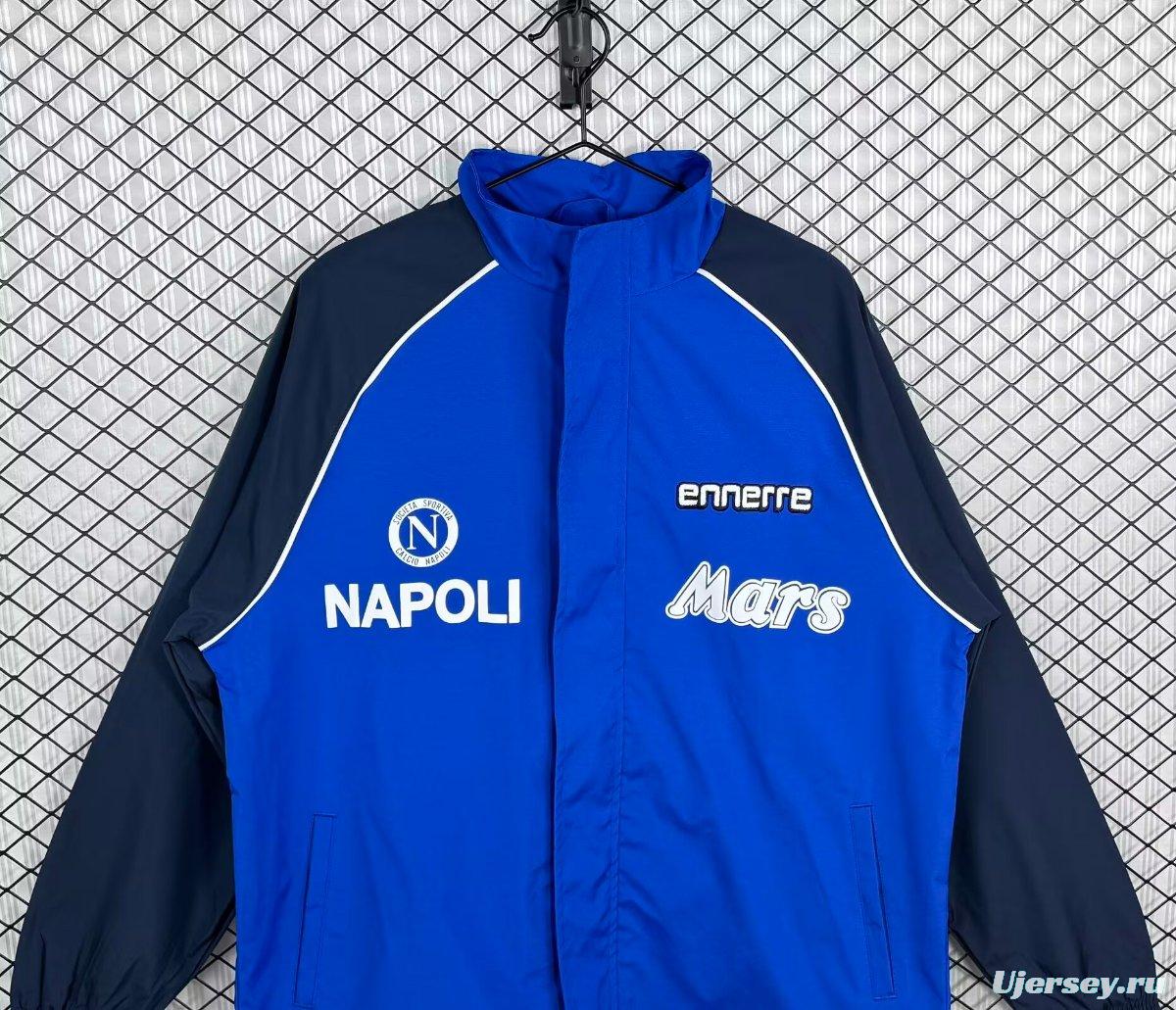 Retro 89/90 Napoli Blue/Black Full Zipper Windbreaker