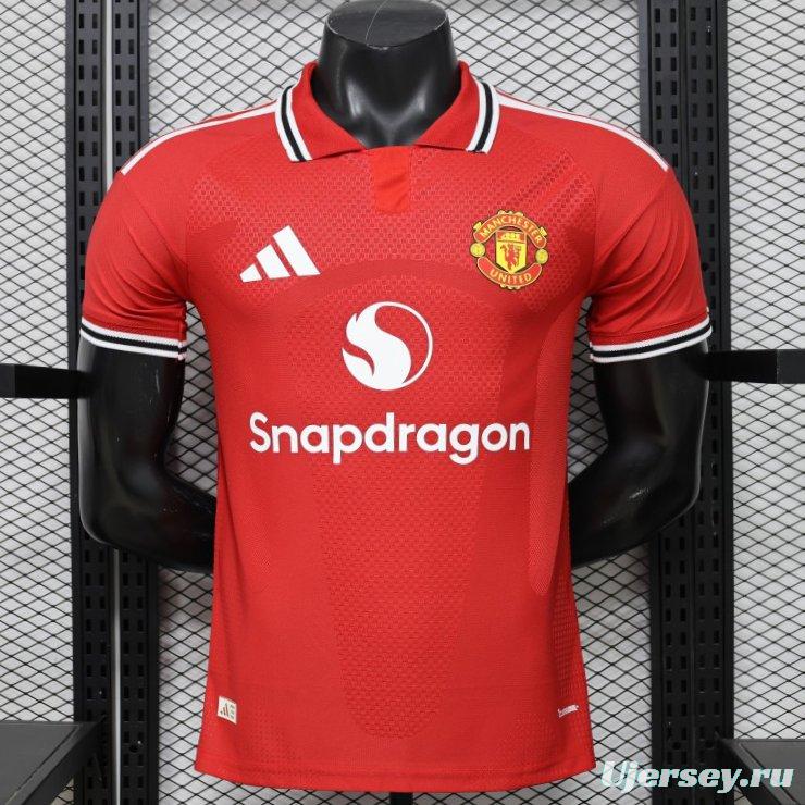 Player Version 25/26 Manchester United Red  Home Jersey