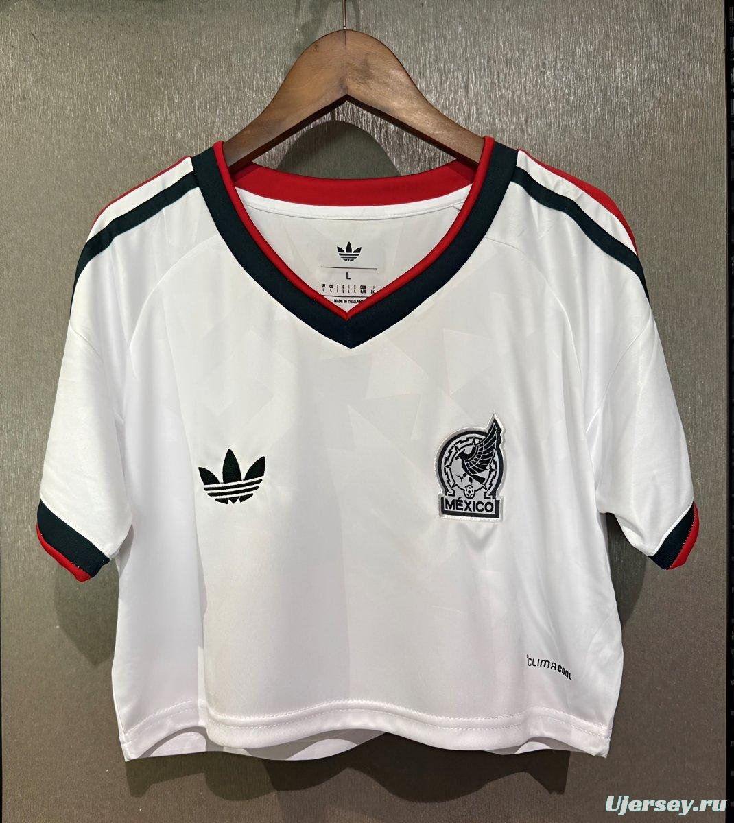 2026 Mexico Away White Women Cropped Jersey