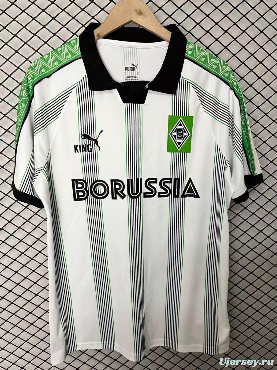 25/26  Borussia Mönchengladbach "KING" Special Edition White/Green Jersey
