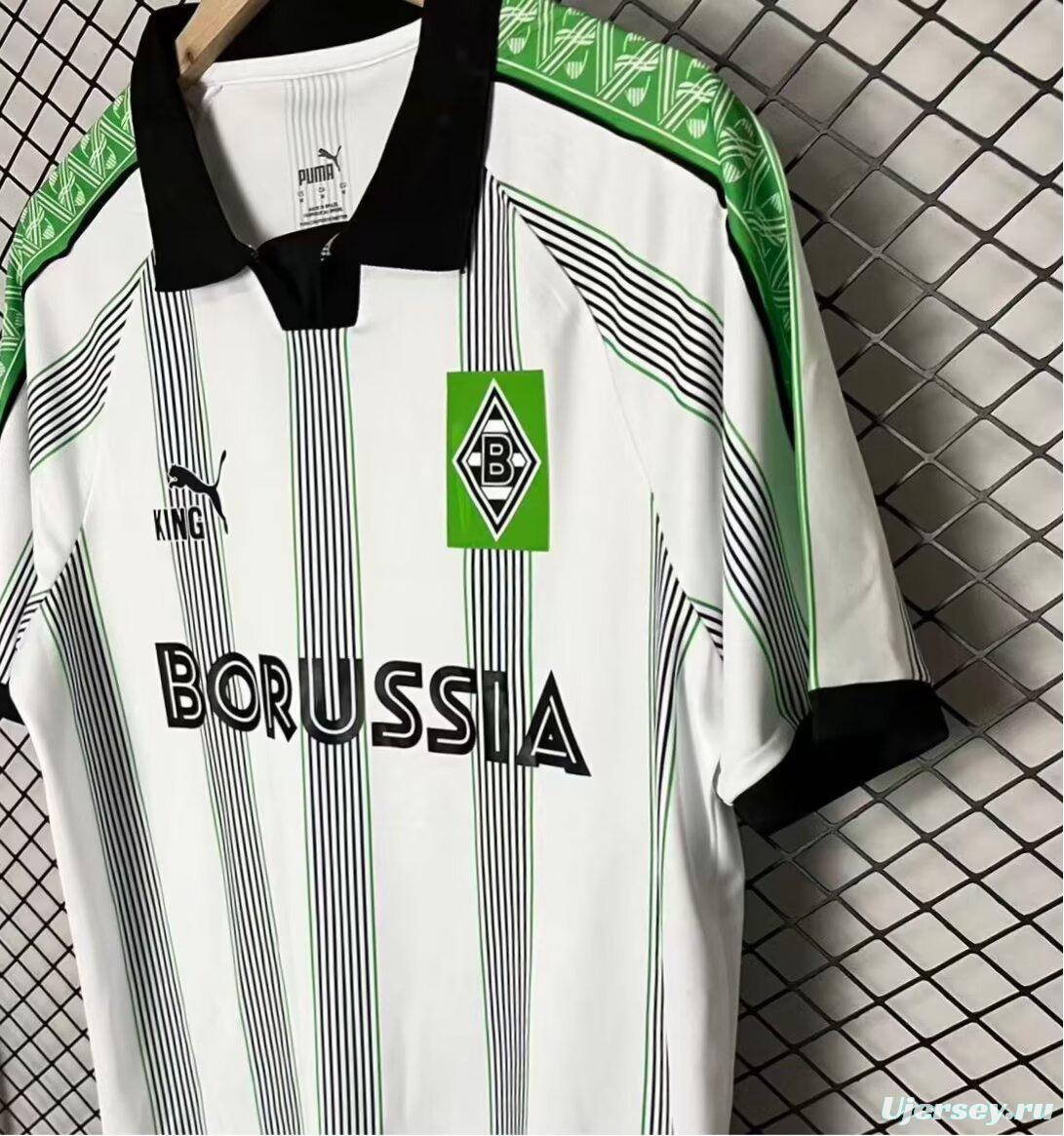 25/26  Borussia Mönchengladbach "KING" Special Edition White/Green Jersey
