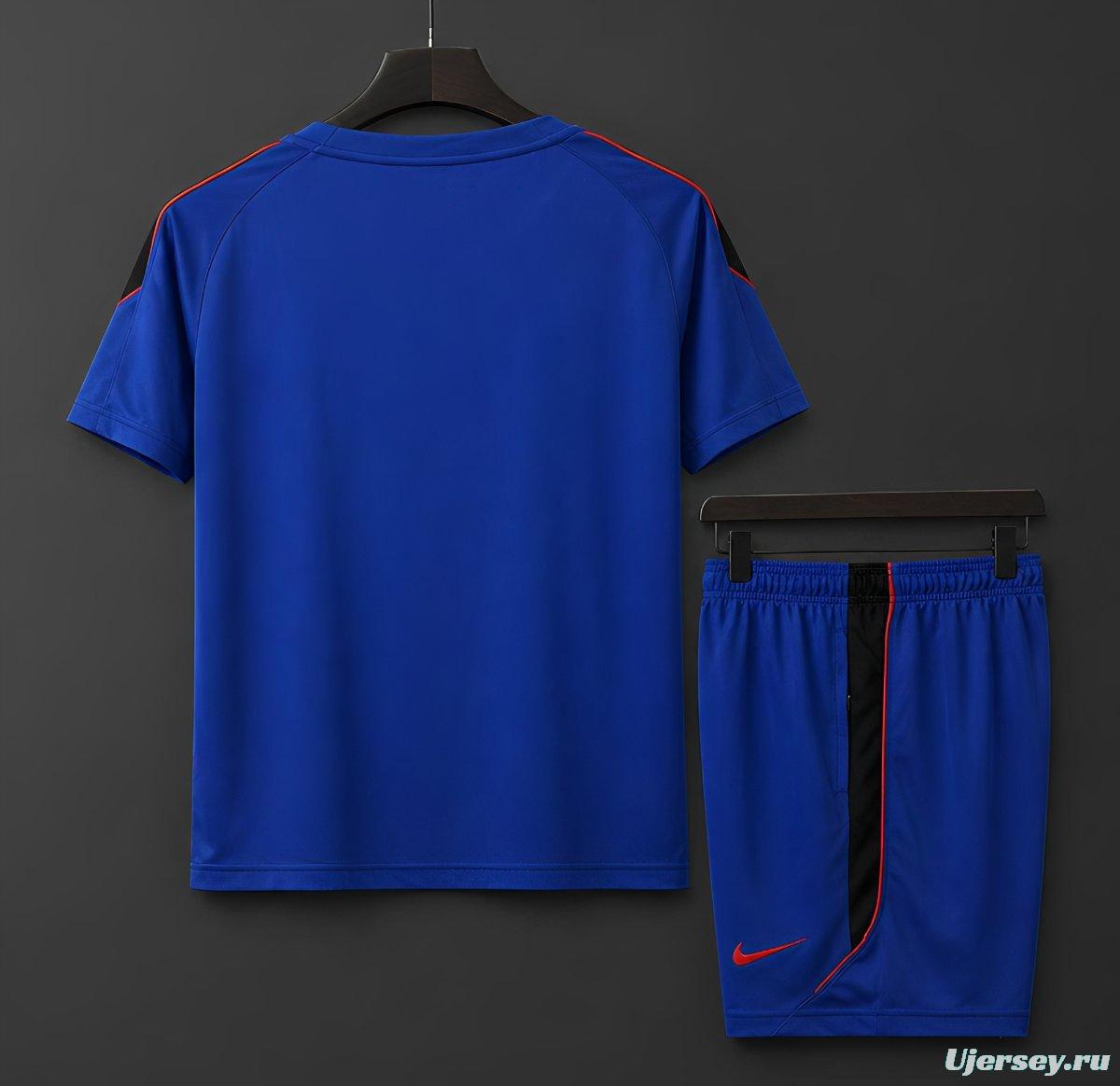 2026 Norway Away Training Blue/Red Jersey + Shorts Set