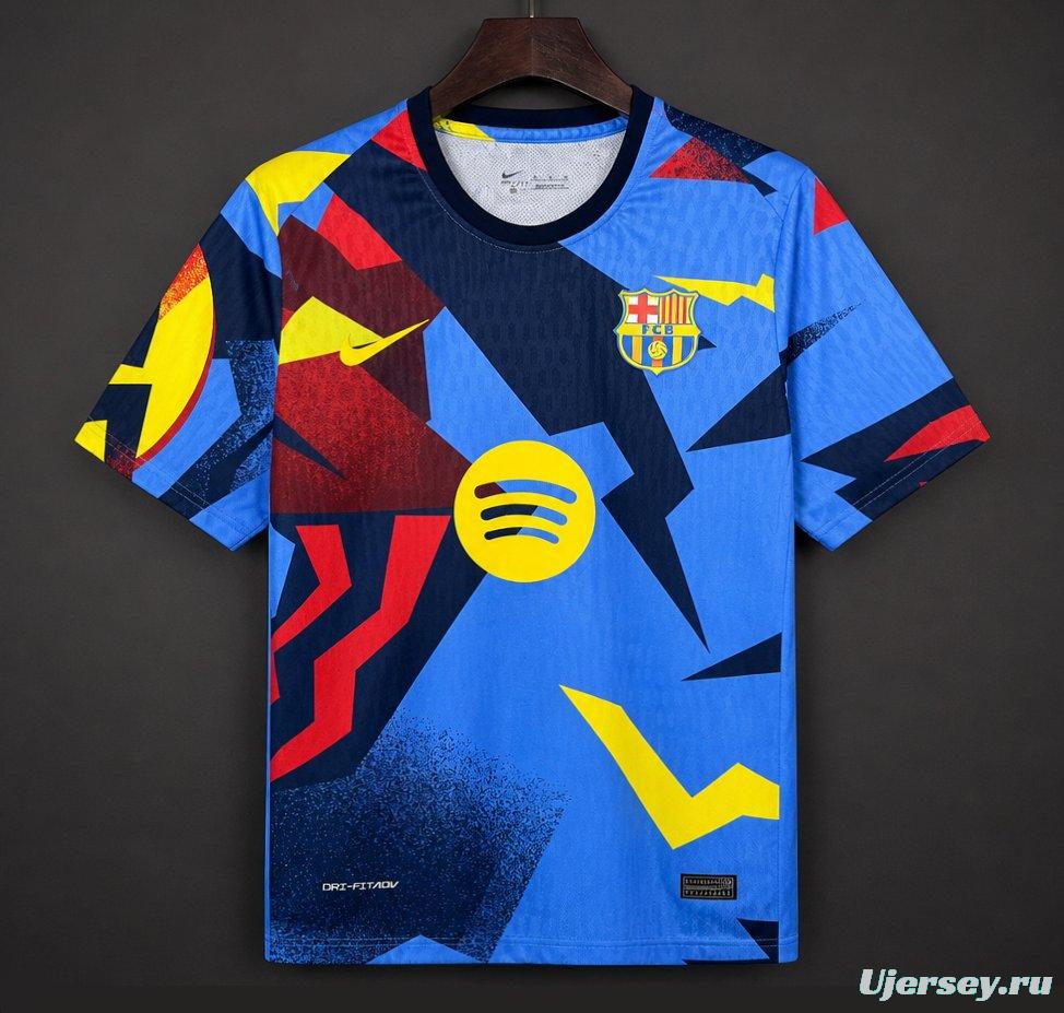 26/27 Barcelona Special Edition Abstract Geometric Blue/Red/Yellow Jersey