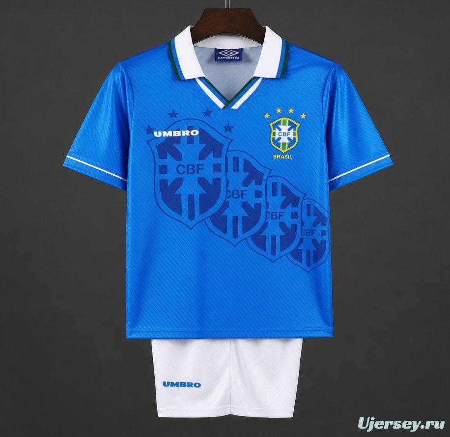 Retro Kids 1996 Brazil Away Jersey