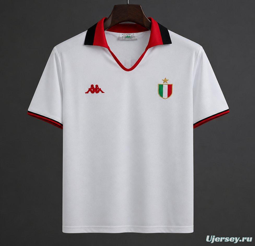 Retro 88/89 AC Miilan Away White Champion League Jersey