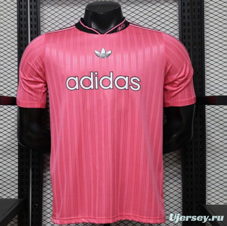 Player Version 2026 Adidas Originals Pink Stripe Retro Football Jersey