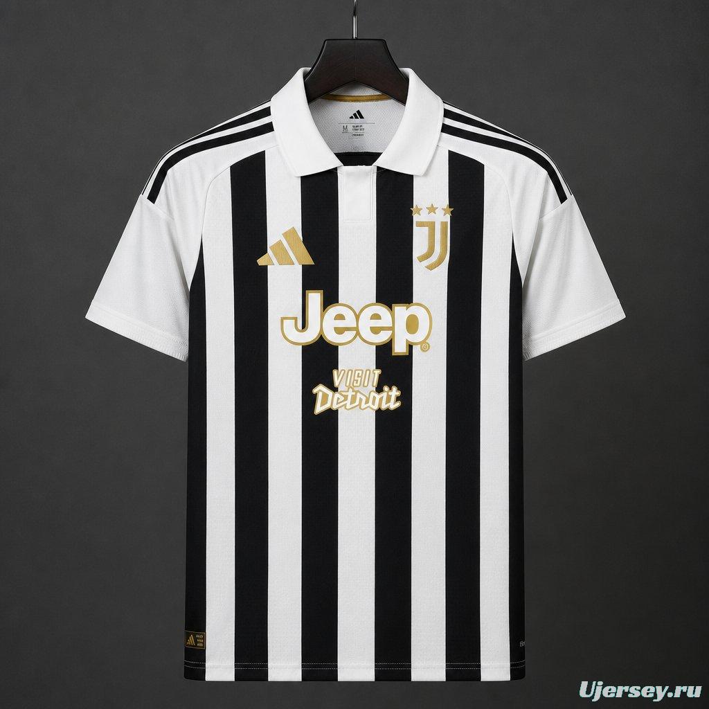 26/27 Juventus Home Jersey With Jeep Visit Detroit Sponsor