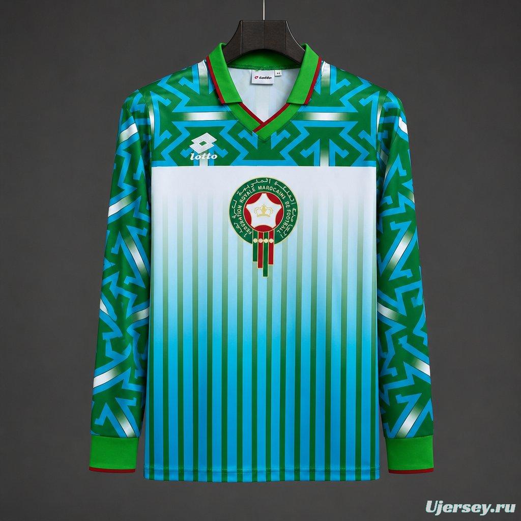 Retro 1994 Morocco Home Away Green Long Sleeve Jersey