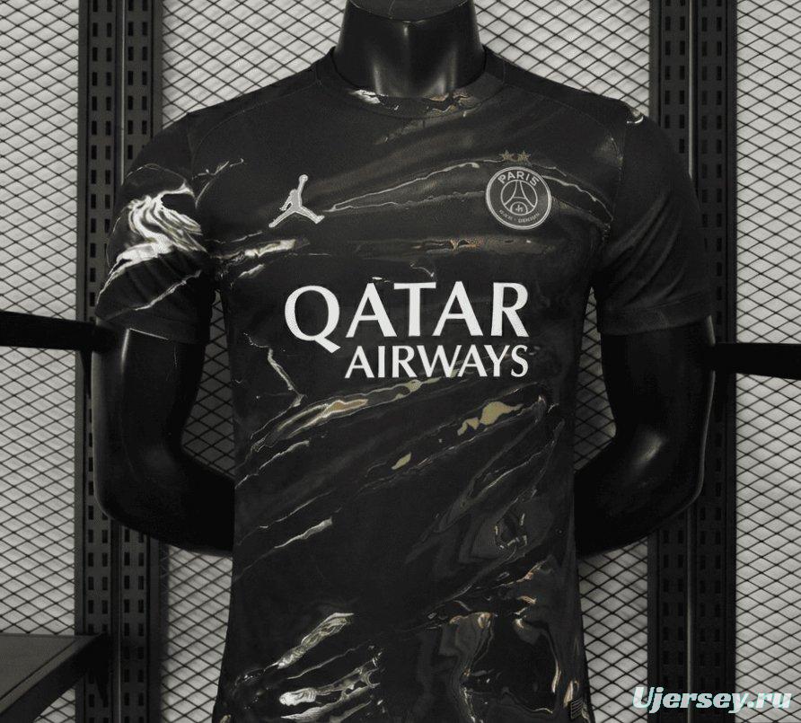 Player Version  2 Stars 25/26 PSG × Jordan Brand Third Black Jersey With Champions of Europe 2026 Printing