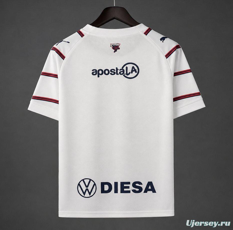 26/27 Cerro Porteño White with Red & Navy Stripes Jersey