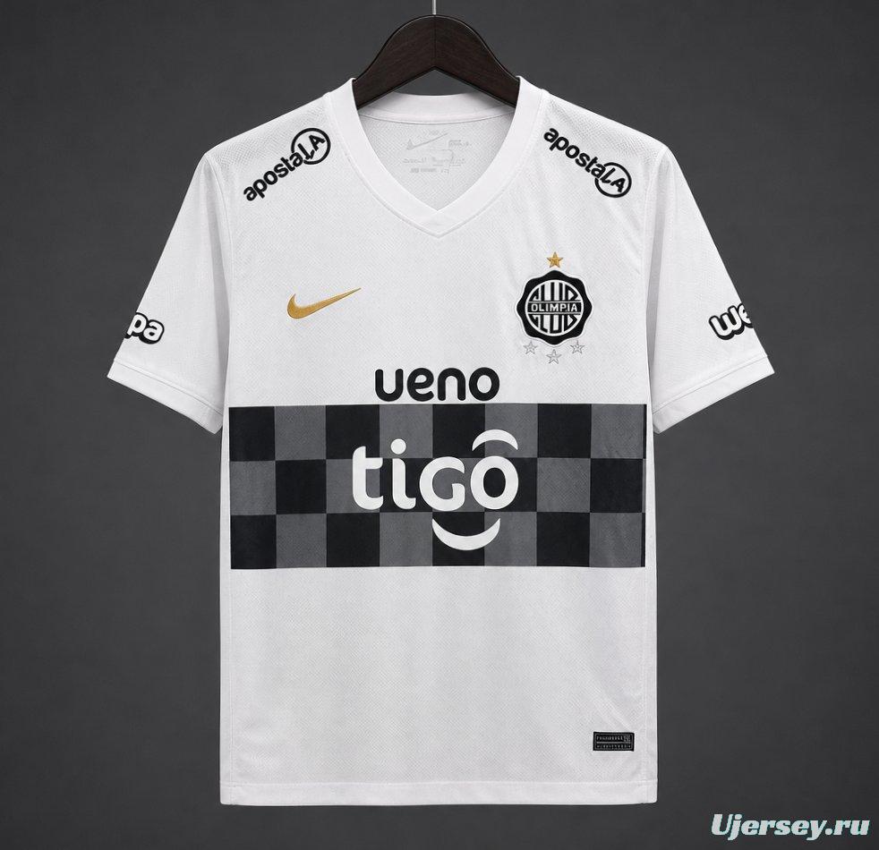 26/27 Olimpia Home White with Black Checkered Panel Jersey