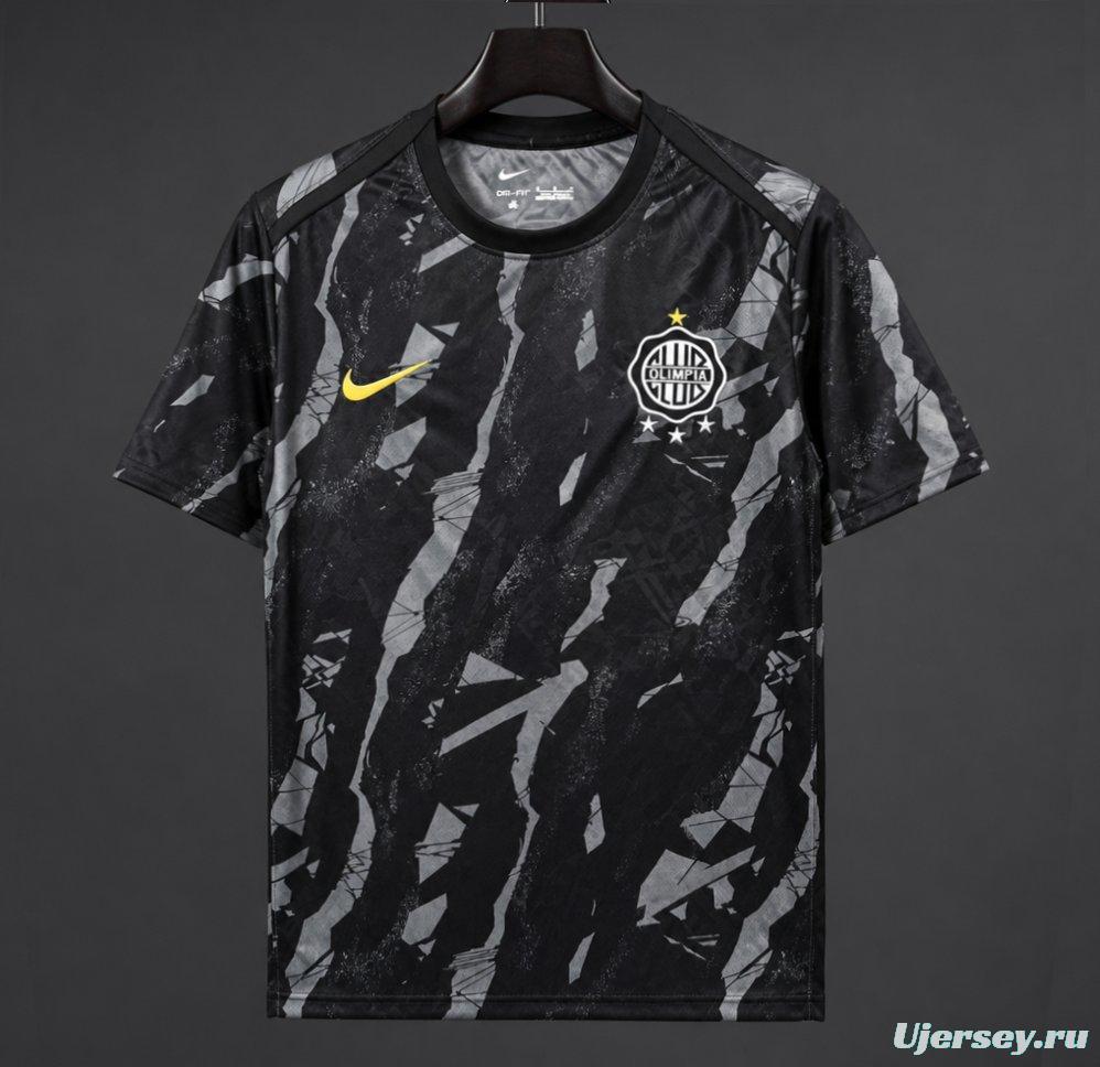 26/27 Olimpia Black with Abstract Camo Pattern Training Jersey