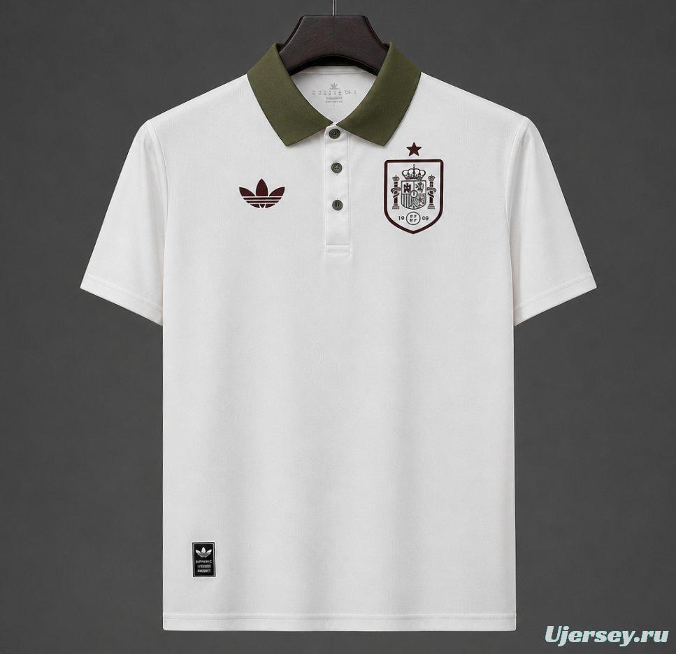 2026 Spain White POLO Jersey
