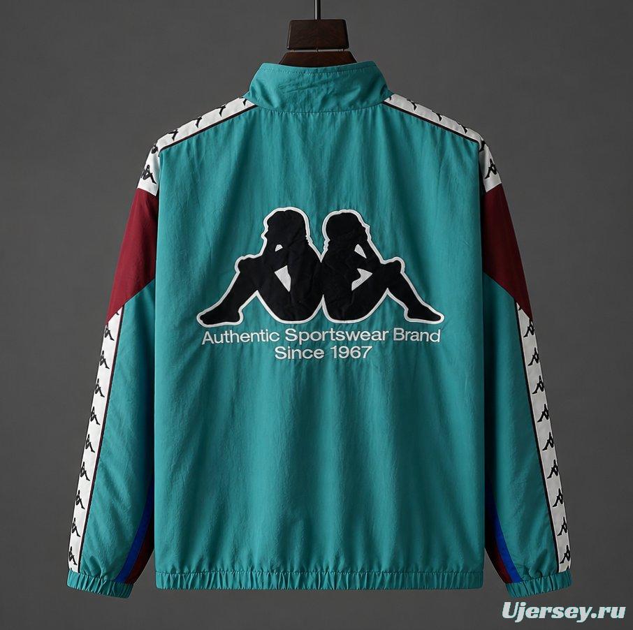 Retro 1967 Barcelona Teal & Blue & Burgundy Kappa Windbreaker Jacket