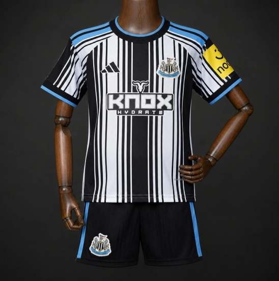 26/27 Kids Newcastle United Home Black/White Stripes Jersey Kit