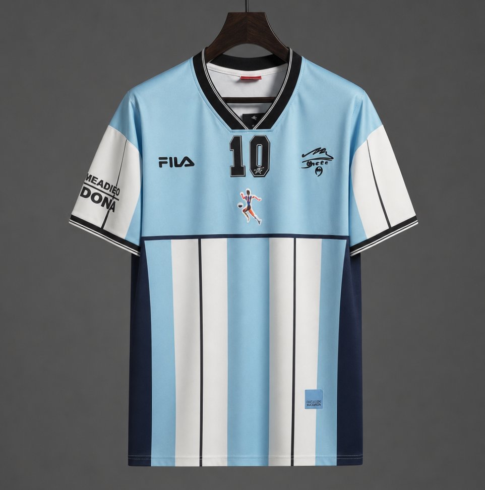 Retro 2001 Argentina Maradona #10 Commemorative Edition Soccer Jersey