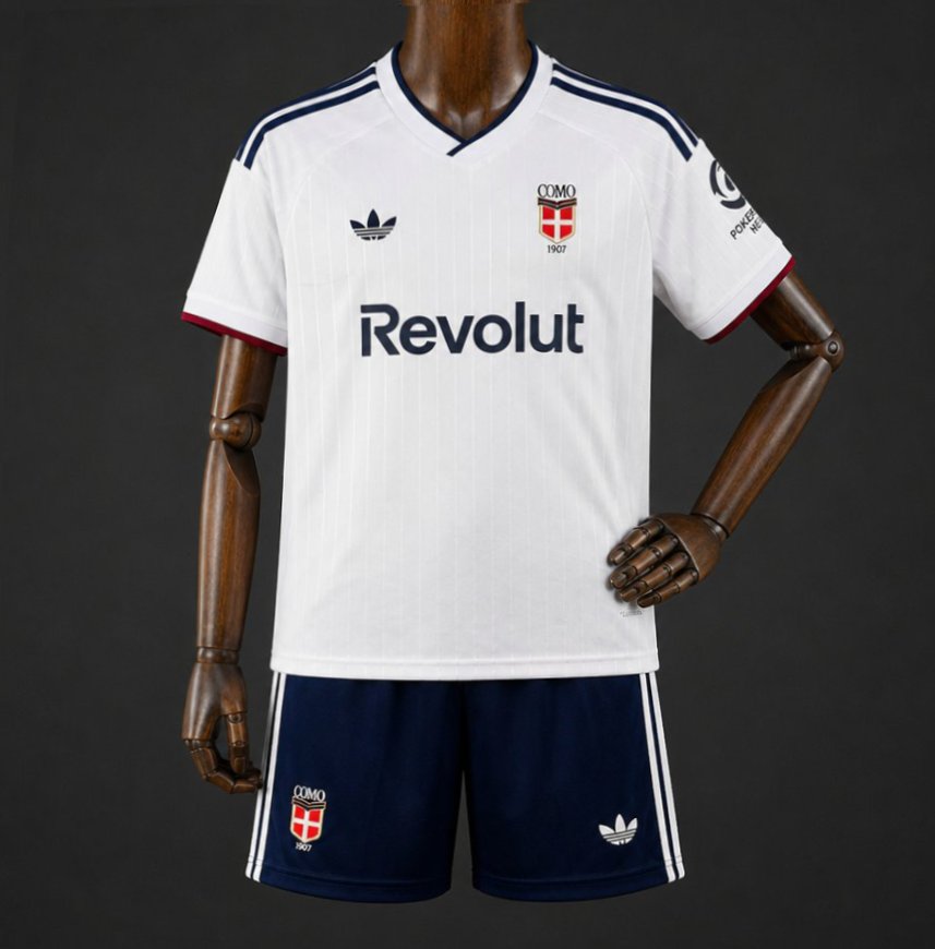 26/27 Kids  Como 1907 Away White Jersey